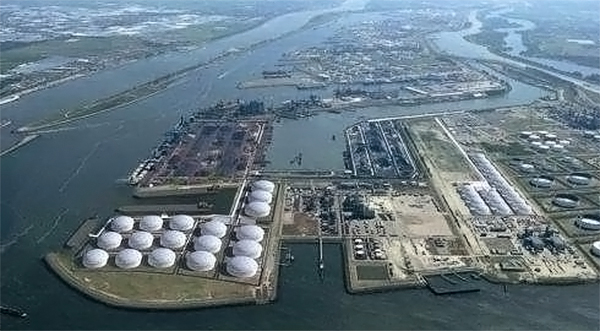 A group of large sea baring oil tankers moored at a Texas oil refinery near Trinity Bay just outside of Houston, Texas, loading oil for export throughout the world.